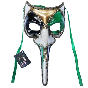 Máscara de nariz larga veneciana verde baile de graduación Mardi Gras Halloween 11E4A - Imagen 1 de 3