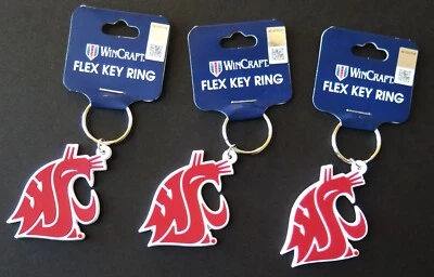 THREE (3) WASHINGTON STATE COUGARS, FLEXIBLE KEY RINGS FROM WINCRAFT - Image 1 of 2
