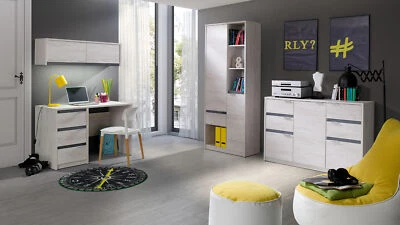 Jugendzimmer-Set DEWO 2, Schreibtisch, Kommode, Schrank, Regal  4-teilig robust - Bild 1 von 4