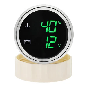 2IN 1 52mm Gauge Water Temperature&Voltmeter With Alarm for Boat Car Truck ATV - Picture 1 of 8