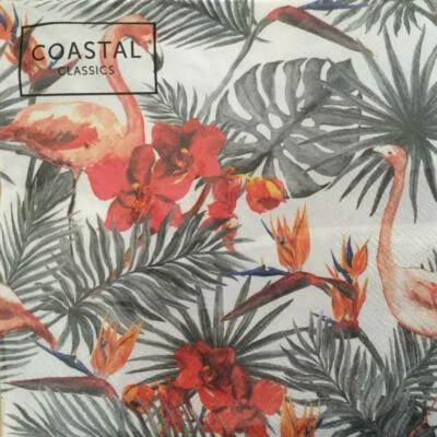 PAPER NAPKINS / SERVIETTES PACK OF 20 BIRD OF PARADISE FLAMINGO DESIGN 3PLY - image 1 of 2