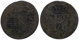 Old Germany - Prussia 1/48 Thaler 1779 - Silver 0.250, 0.97g Ø 18.5mm Km#327 - Picture 1 of 1