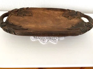 Antique Carved Wooden Tray Early 20th Century Art Nouveau - Picture 1 of 9