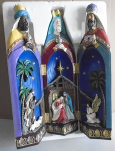 3 Kings Wise Men with Nativity Scene Christmas Hand Painted by Costco #2006079 - Picture 1 of 16