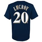 Jonathan Lucroy MLB Milwaukee Brewers Player Name & # Jersey T-Shirt Youth S-XL