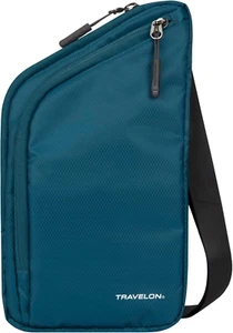 Travelon World Travel Essentials Slim Crossbody Bag Peacock Teal - Picture 1 of 12