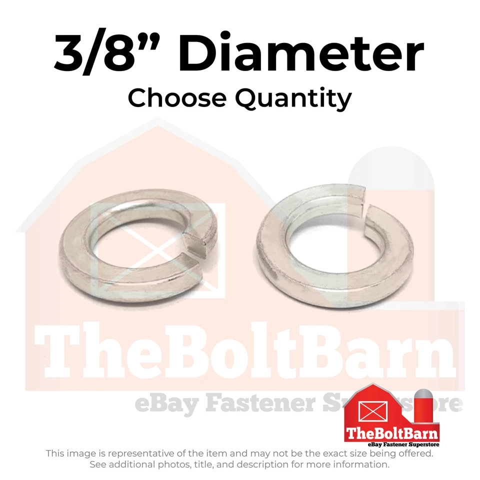 3/8" 316 Stainless Steel Split Lock Washers (Pick Quantity) - Image 1 of 1