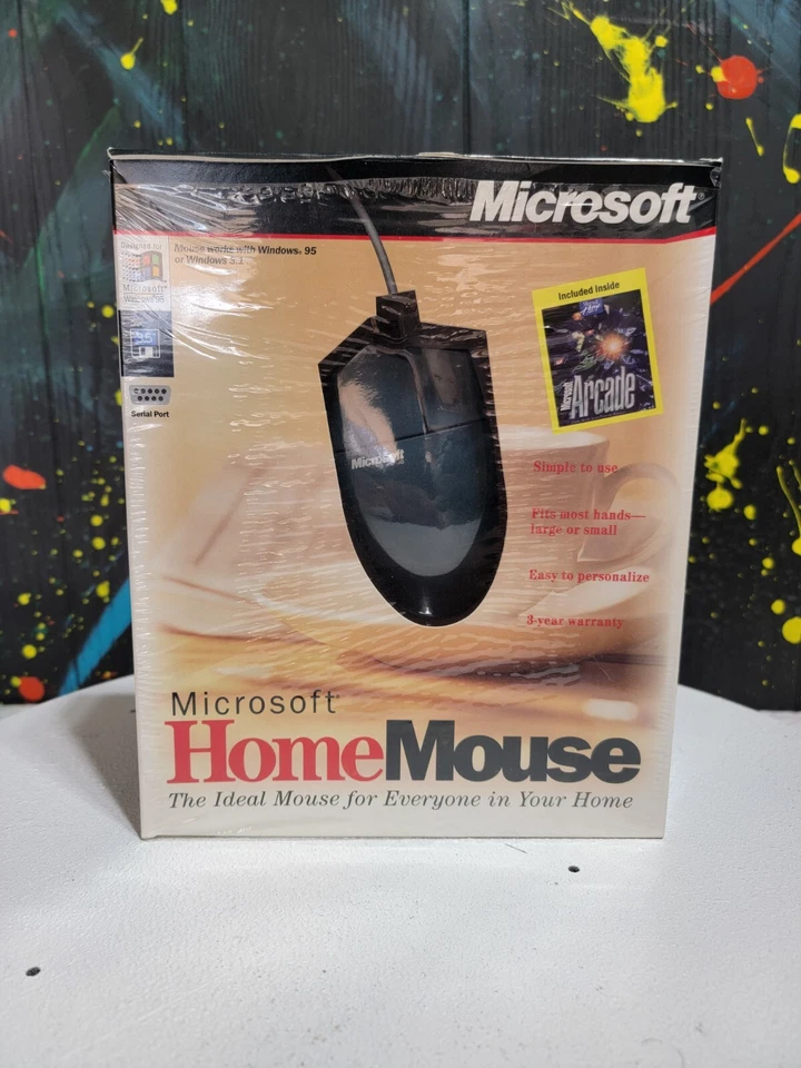 Vintage NEW Microsoft Home Mouse 9-Pin Serial Port Sealed In Box W/ Disk - Image 1 of 4