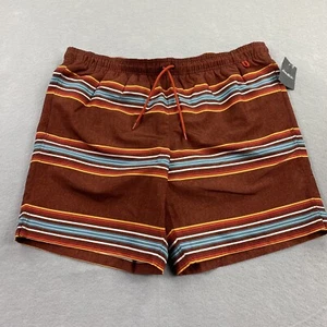 Eddie Bauer Tidal Shorts Mens Extra Large Brown Striped Swim Trunks Pocket - Picture 1 of 11