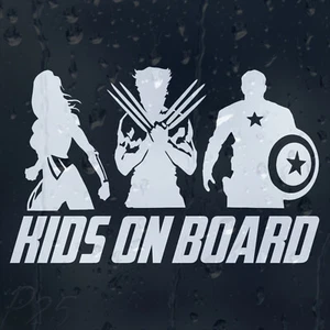 Super Hero Avengers Kids On Board Car Bumper Window Decal Vinyl Sticker - Picture 1 of 2