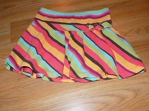 Girls Size 4 Gymboree Jungle Gem Striped Skirt Skort Brown Orange Coral Green  - Picture 1 of 4