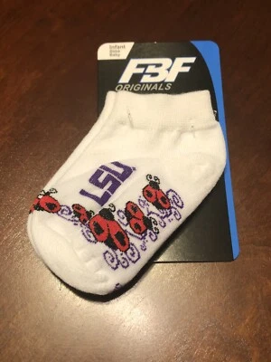 LSU Louisiana State University Tigers bebé calcetines tobilleros para pies desnudos FBF bebé Foto 1 de 3