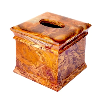 Tissue Box Holder of Multi Brown Onyx - Image 1 of 4