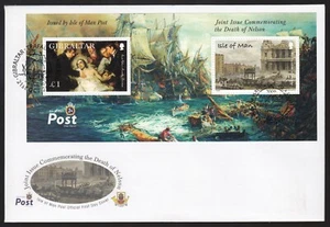 Isle of Man 2005 FDC MS Bicentenary of Trafalgar - Joint Issue with Gibraltar - Picture 1 of 1