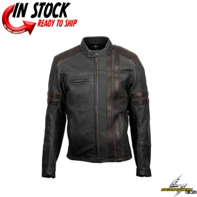 2024 SCORPION EXO 1909 VINTAGE MOTORCYCLE JACKET Black/Brown - PICK SIZE - Image 1 of 4