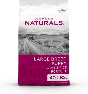 Fórmula seca para cachorros Diamond Naturals raça grande cordeiro e arroz 40 lb - Imagem 1 de 2