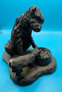 HEREDITIES Bronze Resin Dog and cat Figurine Ornament Cold Cast W.ELPHICK A/F - Picture 1 of 15
