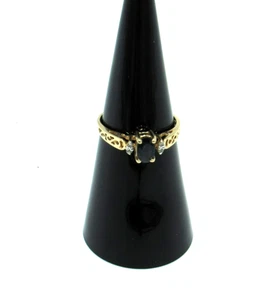 Zafiro diamantes oro amarillo 14K 0,04 ctw - Imagen 1 de 7