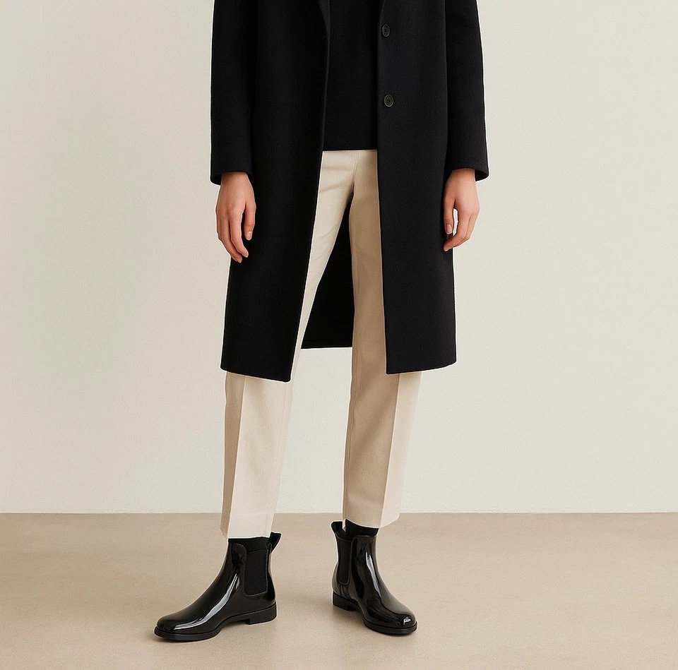 Sam Edelman Women’s Glossy Black Tinsley Chelsea Rain Boots Size 8 Waterproof - Image 1 of 4