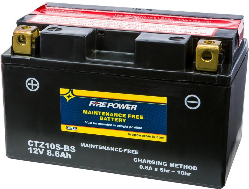 WPS Fire Power CTZ10S-BS Maintenance Free Battery #CTZ10S-BS Foto 1 de 1