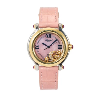 Reloj Chopard Happy Sport 32MM 2718239-42 Diamante Estrellas y Luna Rosa Mop S/S 18K Foto 1 de 4