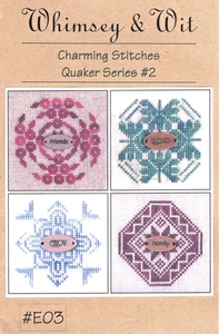 Quaker Series #2 Charming Stitches Pattern E03 by Whimsey & Wit w/ 4 Charms - Picture 1 of 2