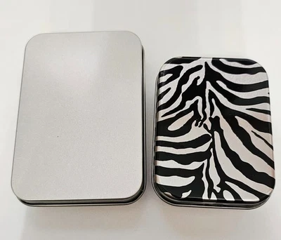 2 pcs Small Tin Box Portable - Type Tinplate Containers Lids Outdoors Camping - Image 1 of 4