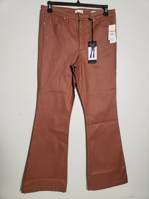 Sofia Jeans by Sofia Vergara Melisa High Rise Flare COATED Brown Size 14 - Image 1 of 4