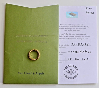 A BEAUTIFUL GENUINE VAN CLEEF & ARPELS PERLEE RING MEDIUM RRP £1260 & GUARANTEE - Image 1 of 4