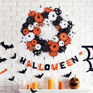 Fall Wreath for Front Door Artificial Pumpkins Wreath Thanksgiving Autumn Decor - Picture 1 of 7
