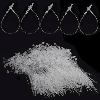 3" Plastic Fastener Clear Hang Tag Snap Lock Plastic Tag Fasteners Pin Security - Image 1 of 4