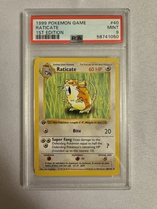 1999 Pokemon - 1st Edition Shadowless Raticate Base Set 40/102 PSA 9 Mint! WOTC - Picture 1 of 4