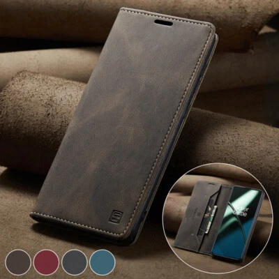 For OnePlus 8T/11 Slim Leather Wallet Case Stand Card Holder Magnetic Flip Cover - Image 1 of 4