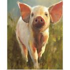 Morning Pig Poster Art Print, Wildlife Home Decor