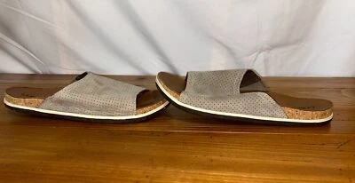 L.L Bean Womans sandals slide on size 11 tan suede comfort walking cork bottom - Image 1 of 4