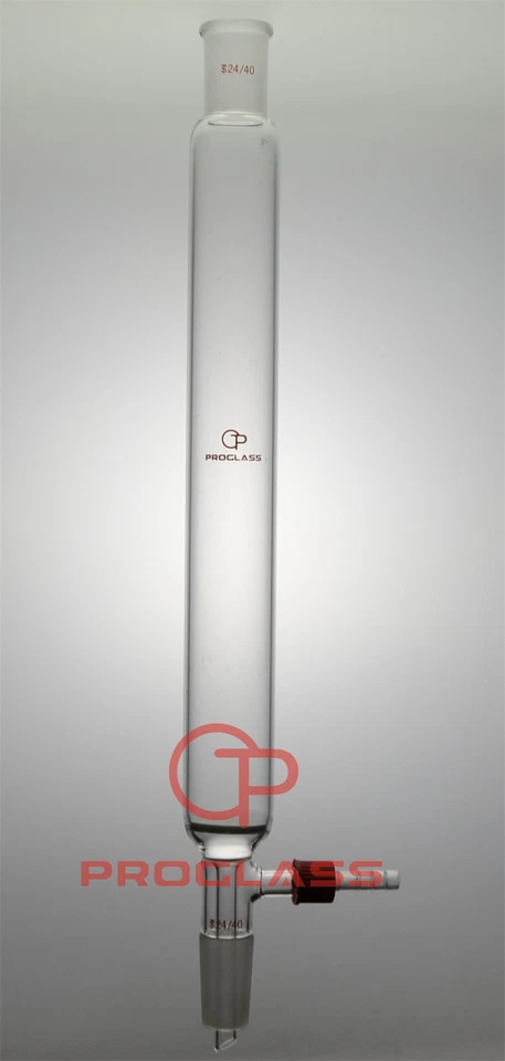 Lab Fritted Chromatography Column 40mm=OD 24/40 Joint with removable hose - Image 1 of 1
