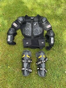 Enduro MX Motocross Body Armour Shirt & Knee Guards 