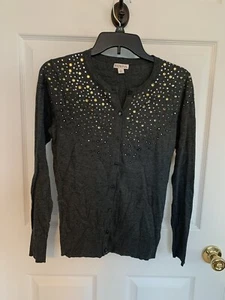 Cárdigan para mujer Merona gris adornado/joya talla XS - Imagen 1 de 3