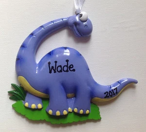 Personalized Purple Dinosaur Baby Boy's / Girl's First Christmas Ornament - Picture 1 of 1