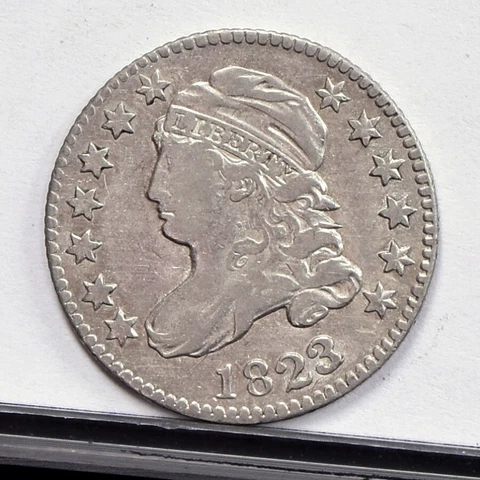 1823/2 Bust Dime - Large E - XF Details, Cleaned (47390-L) Cover