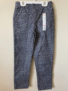 NWT Jumping Beans Gray Cheetah Elastic Waist Pockets Girls’ Woven Pants Size 7 - Picture 1 of 7