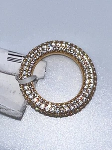 Luv AJ Cubic Zirconia Pave Amalfi Ring In Gold-Tone Size 6 New - Picture 1 of 3