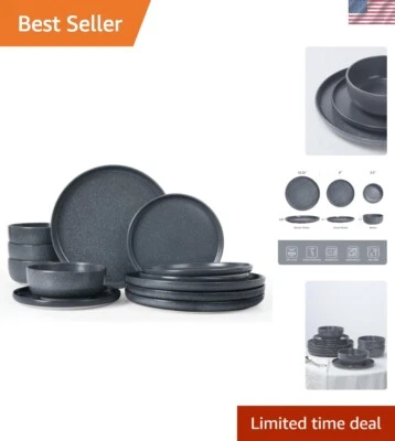 Juego de platos y cuencos Milkyway, juegos de vajilla de 12 piezas, plato de esmalte reactivo... Foto 1 de 4