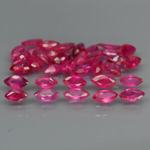 Marquise 4x2 mm.Rare! Thailand Top Red Pink Ruby (No Glass) 35Pcs/3.43Ct.