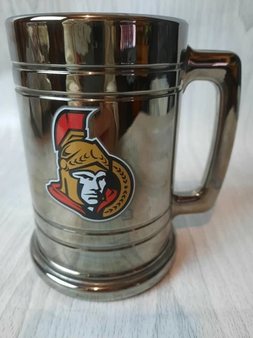 Silver Metallic Ottawa Senators 14oz Beer Coffee Mug Cover