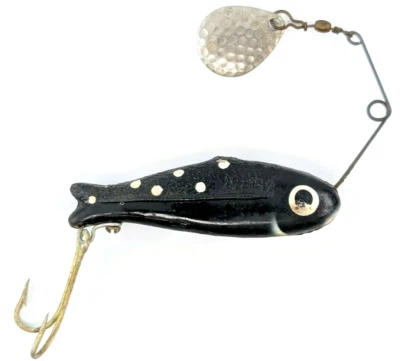 Винтажная Английская Приманка Бинго Doug Черная с Белыми Точками РЕДКАЯ Корпус-Кристи Техас - Изображение 1 из 4