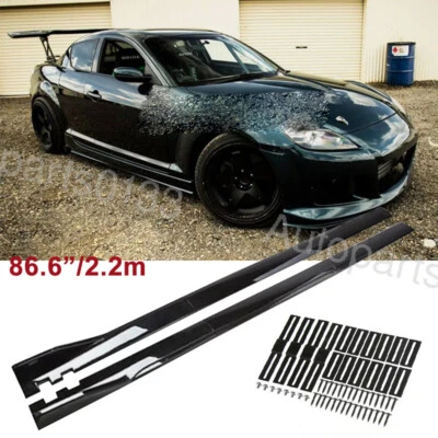 For Mazda RX-8 RX8 86.6" Side Skirt Rocker Panel Lip Extension Gloss Black - Image 1 of 4