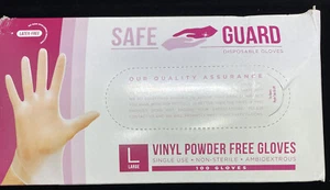 Disposable Latex Free Disposable Vinyl Gloves ~ Clear ~ Size Large ~ 50 Pairs - Picture 1 of 3