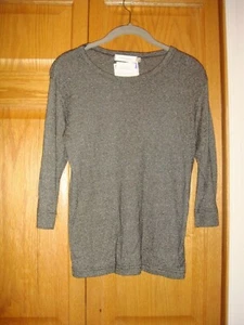 FRESH PRODUCE Top L Black Soft Sheen 3/4 Sleeve NWT - Picture 1 of 4