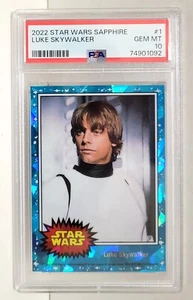 2022 Topps Chrome Star Wars Sapphire Luke Skywalker #1 - PSA 10 GEM MINT - Picture 1 of 2